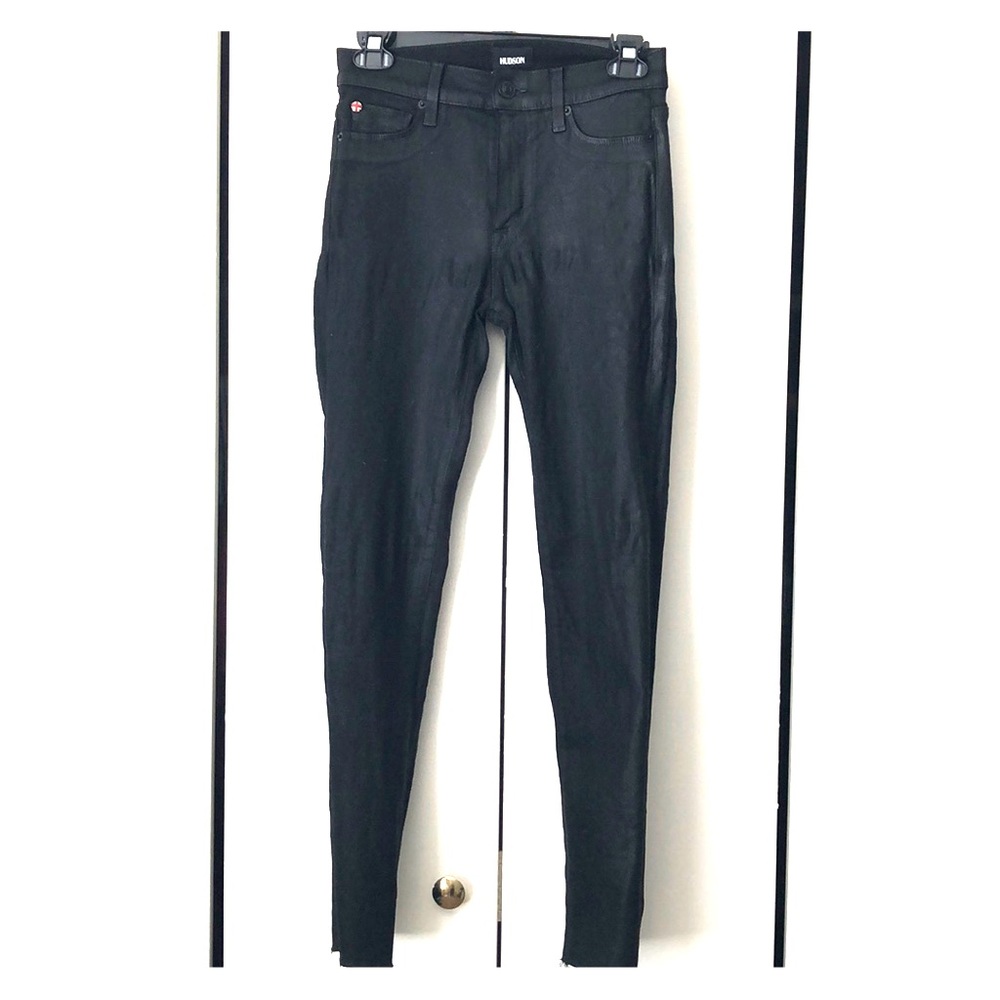 Hudson “Barbara” Black Coated Jeans
